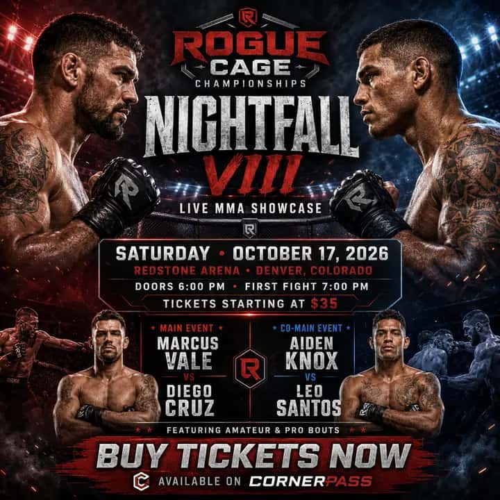 Rogue Cage Championships MMA fight night event poster